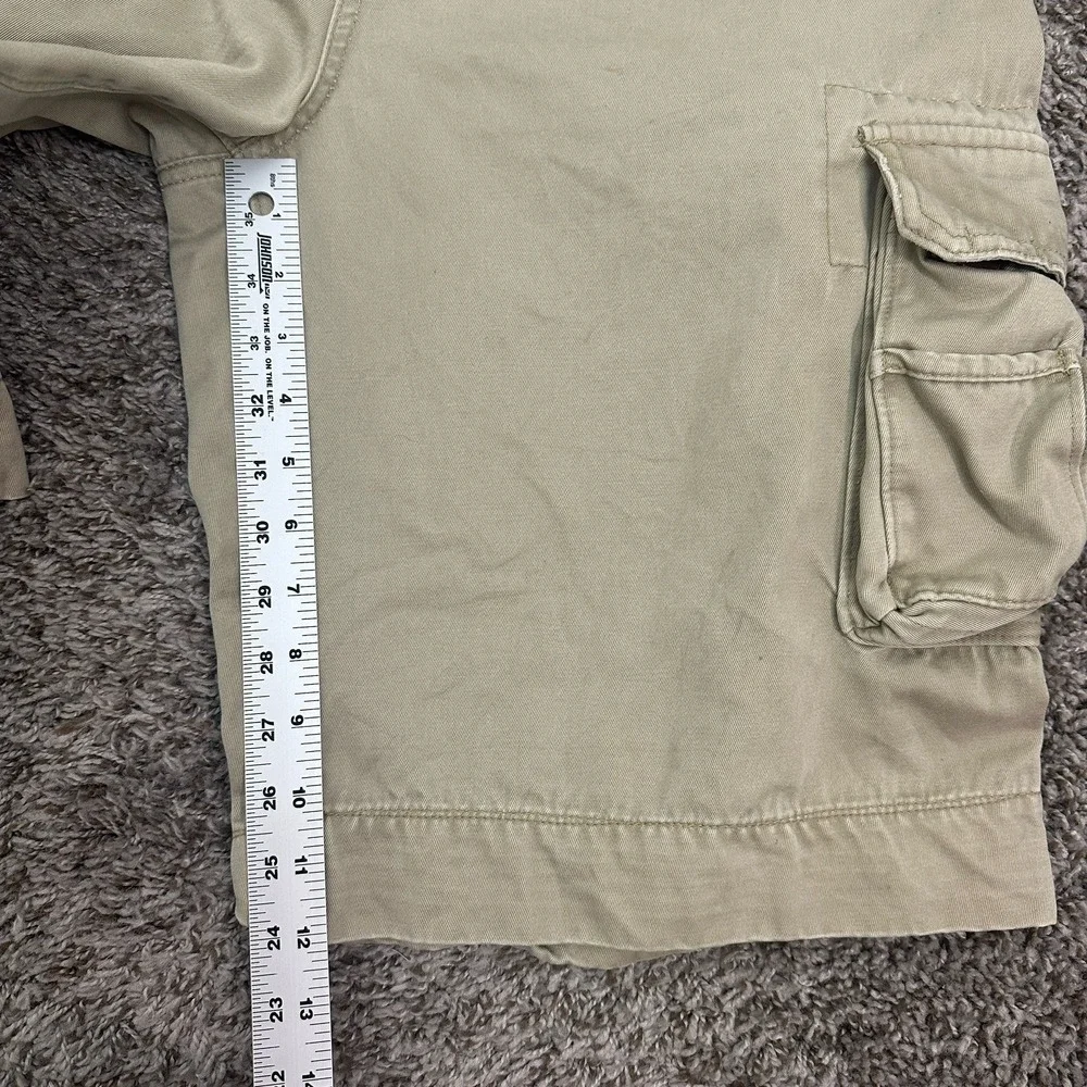 NOBO No Boundaries Cargo Shorts Men 38 Beige Y2K Jorts Pockets Heavy Grunge